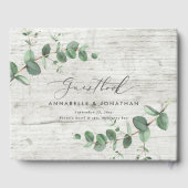 D'or livre d'hôte simple rustique eucalyptus en bois bl (Verso)