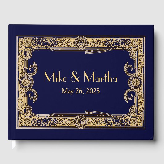 D'or Livre d'hôtes Art Déco Ornamental Gold Frame (Recto)