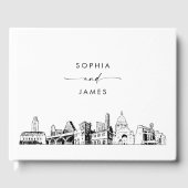 D'or Livre d'hôtes Austin Skyline Mariage (Recto)
