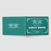 D'or Livre d'hôtes Bluish Green & White Mariage (Complet)