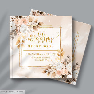 D'or Livre d'hôtes Blush Pink and Gold Automne Mariage