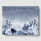 D'or Livre d'hôtes Dusty Blue Watercolor Mariage (Verso)