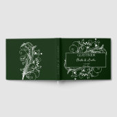 D'or Livre d'hôtes Emerald Green Flourish Mariage (Complet)