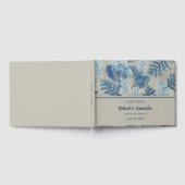 D'or Livre d'hôtes Floral Bleu Trait (Complet)