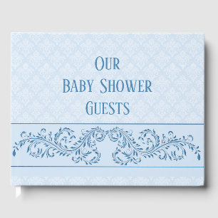 D'or Livre d'hôtes - Icy Blue Damask