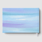 D'or Livre d'hôtes mariage à fleurs d'hydrangées bleues (Verso)