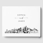 D'or Livre d'hôtes Mariage Atlanta Skyline (Verso)