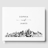 D'or Livre d'hôtes Mariage Atlanta Skyline (Recto)