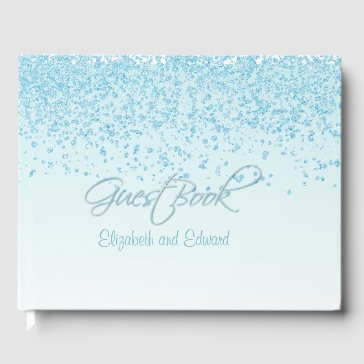 D'or Livre d'hôtes Mariage bleu clair (Recto)