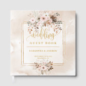D'or Livre d'hôtes Mariage Boho d'automne rose pâle et  (Recto)
