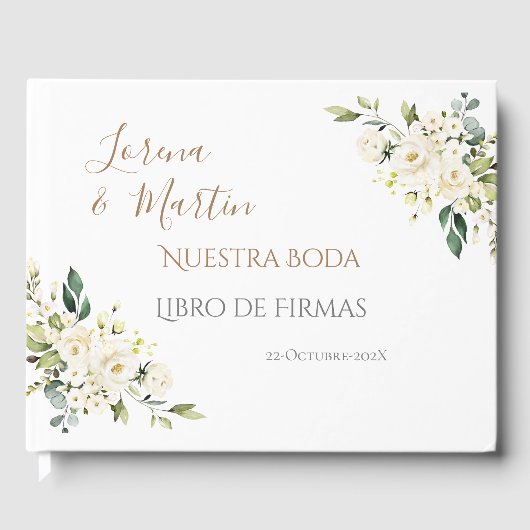 D'or Livre d'hôtes Mariage Boho espagnol (Recto)
