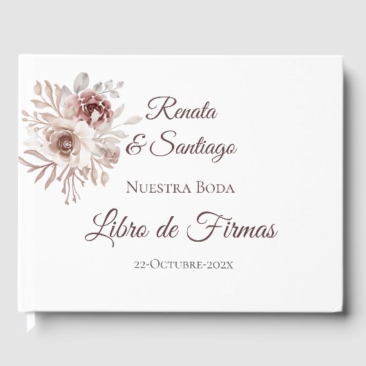D'or Livre d'hôtes Mariage Boho espagnol (Recto)