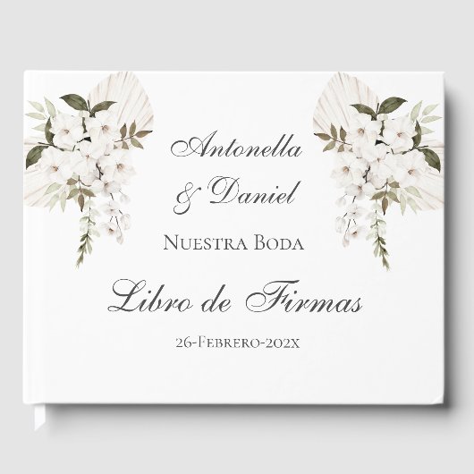 D'or Livre d'hôtes Mariage Boho espagnol (Recto)