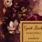 D'or Livre d'hôtes Mariage Boho Gold Boho Burgundy Mode