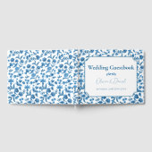 D'or Livre d'hôtes mariage Chintz Bleu & Blanc Floral (Complet)