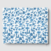 D'or Livre d'hôtes mariage Chintz Bleu & Blanc Floral (Verso)