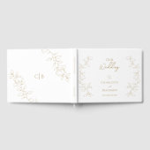 D'or Livre d'hôtes Mariage classique Gold Greenery (Complet)