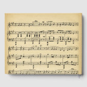 D'or Livre d'hôtes Mariage de musique antique (Verso)