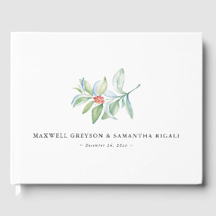 D'or Livre d'hôtes Mariage de Noël Aquarelle Botanique