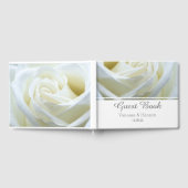D'or Livre d'hôtes Mariage de Rose blanche moderne (Complet)