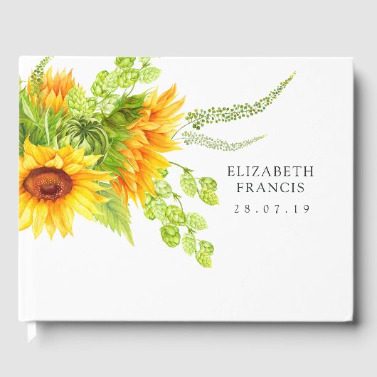 D'or Livre d'hôtes Mariage de tournesol (Recto)