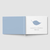 D'or Livre d'hôtes mariage Dusty Blue Leaf (Complet)