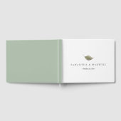 D'or Livre d'hôtes mariage Dusty Green Leaf (Complet)