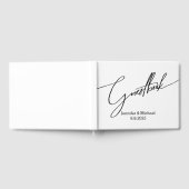 D'or livre d'hôtes mariage en noir blanc (Complet)