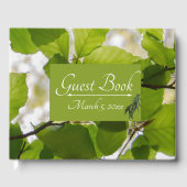 D'or Livre d'hôtes Mariage Feuille vert (Recto)