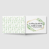 D'or Livre d'hôtes mariage Gold Frame Green Leaf (Complet)