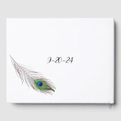 D'or Livre d'hôtes Mariage Peacock (Verso)