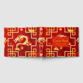 D'or Livre d'hôtes Mariage Red and Gold Dragon (Complet)