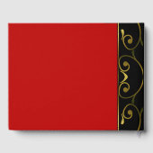 D'or Livre d'hôtes Mariage rouge et noir (Verso)