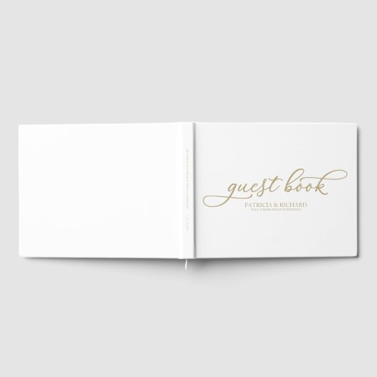 D'or Livre d'hôtes mariage Simple Chic Gold Script (Complet)