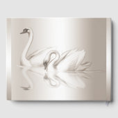D'or Livre d'hôtes Mariage Swans Damask Cream Blanc (Verso)