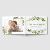 D'or Livre d'hôtes Mariage vert, Verdure rustique (Complet)