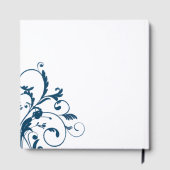 D'or Livre d'hôtes Marine Blue Silver/Grey Floury (Verso)