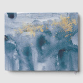 D'or Livre d'hôtes moderne Pastel Blue Rose Floral Mari (Verso)