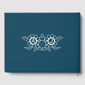 D'or Livre d'hôtes Ocean Blue & White Mariage (Verso)