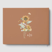 D'or Livre d'hôtes Rustic Sunflower Beige Mariage (Verso)