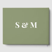 D'or Livre d'hôtes Sage Green Mariage (Verso)