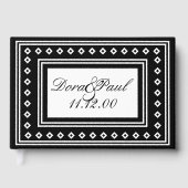D'or Livre d'hôtes simple Mariage Art déco noir/blanc (Recto)