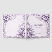 D'or Livre d'hôtes Stylish Purple Flowers (Complet)