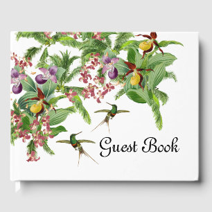 D'or Livre d'hôtes Tropical Hummingbird Bird Orchid Flo