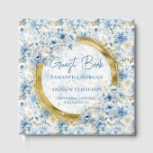 D'or Livre d'hôtes Unique Light Blue Gold Parties scint (Recto)