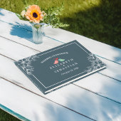 D'or Livre d'Inséparables Mariages Blue White Floral