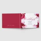D'or Livre d'invité Abstrait Deep Crimson Rose Red Geod (Complet)
