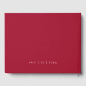 D'or Livre d'invité Abstrait Deep Crimson Rose Red Geod (Verso)
