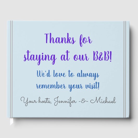 D'or Livre d'invité B-and-B sobre et respectable (Recto)