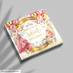 D'or Livre d'invité Blush Gold Pink Sweet sixteen